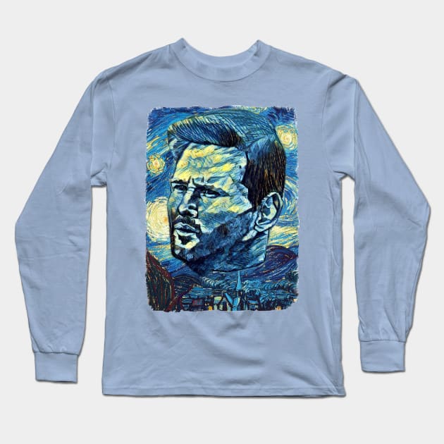 Lionel Messi Van Gogh Style Long Sleeve T-Shirt by todos